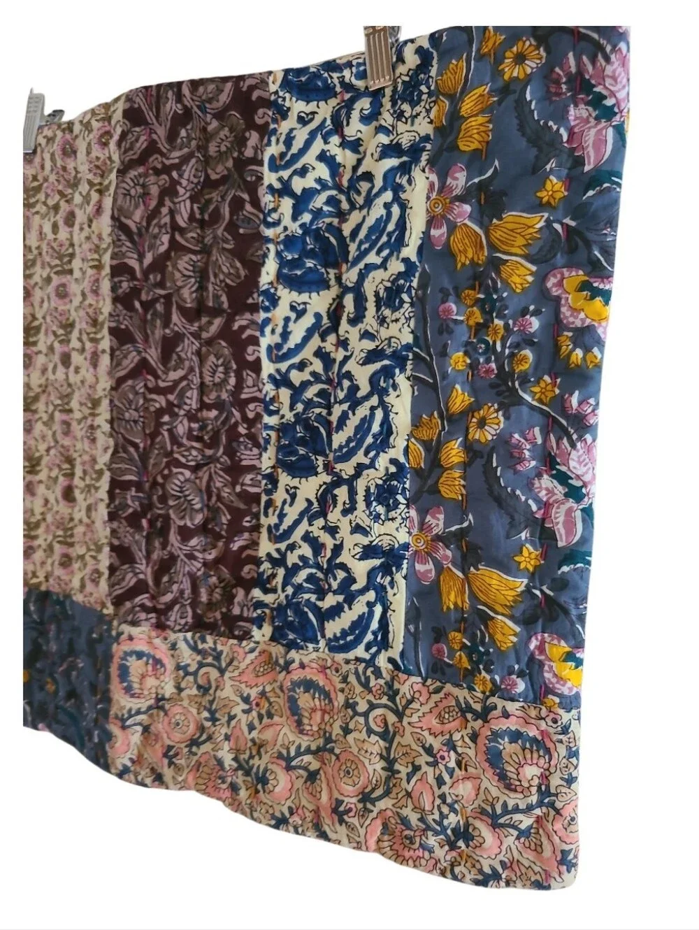 Natural Life Patchwork Floral Paisley Pillow Cover 20 X 26